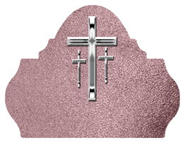 DARAY L 517 SL SH OR Silver 3 Crosses Shimmer Orchid Background